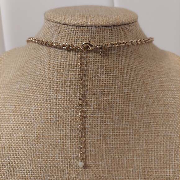 SAQ Gold Tone and Black Crystal Beads Layered 18" Necklace - Picture 3 of 4